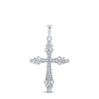 Splendid Jewellery 10kt White Gold Diamond Cross Pendant Top view from the 10Kt White Gold Womens Round Diamond Cross Pendant 1 10 Cttwpin211603 collection by Splendid Jewellery