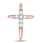 Radiant Grace: 10kt White Gold Womens Round Diamond Cross Pendant 1/10 Cttw Top view from the 10Kt White Gold Womens Round Diamond Cross Pendant 1 10 Cttwpin250056 collection by Splendid Jewellery