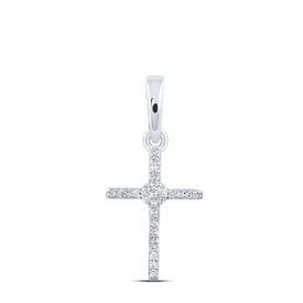 10kt White Gold Diamond Cross Pendant: A Mesmerizing Symbol of Elegance and Faith Top view from the 10Kt White Gold Womens Round Diamond Cross Pendant 1 12 Cttwpin211055 collection by Splendid Jewellery