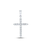 Radiant Faith Diamond Cross Pendant Top view from the 10Kt White Gold Womens Round Diamond Cross Pendant 1 2 Cttwpin289614 collection by Splendid Jewellery