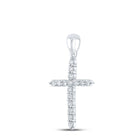 Radiant Faith Diamond Cross Pendant Side view from the 10Kt White Gold Womens Round Diamond Cross Pendant 1 2 Cttwpin289614 collection by Splendid Jewellery