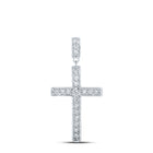 Radiant Faith Diamond Cross Pendant Top view from the 10Kt White Gold Womens Round Diamond Cross Pendant 1 2 Cttwpin211654 collection by Splendid Jewellery