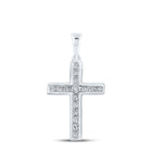 Radiant Faith Diamond Cross Pendant Top view from the 10Kt White Gold Womens Round Diamond Cross Pendant 1 3 Cttwpin280460 collection by Splendid Jewellery