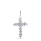 Radiant Faith Diamond Cross Pendant in 10kt White Gold Top view from the 10Kt White Gold Womens Round Diamond Cross Pendant 1 3 Cttwpin211990 collection by Splendid Jewellery