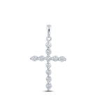Radiant Faith Diamond Cross Pendant Top view from the 10Kt White Gold Womens Round Diamond Cross Pendant 1 3 Cttwpin211969 collection by Splendid Jewellery