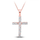 Radiant Reflections Diamond Cross Pendant Top view from the 10Kt White Gold Womens Round Diamond Cross Pendant 1 4 Cttwpin289613 collection by Splendid Jewellery