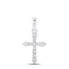 Graceful Brilliance Diamond Cross Pendant Top view from the 10Kt White Gold Womens Round Diamond Cross Pendant 1 4 Cttwpin213564 collection by Splendid Jewellery