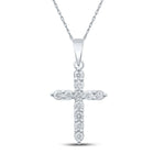 Elegant Brilliance: 10kt White Gold Womens Round Diamond Cross Pendant 1/4 Cttw Top view from the 10Kt White Gold Womens Round Diamond Cross Pendant 1 4 Cttwpin286777 collection by Splendid Jewellery