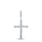 Radiant Faith Diamond Cross Pendant Top view from the 10Kt White Gold Womens Round Diamond Cross Pendant 1 5 Cttwpin211679 collection by Splendid Jewellery