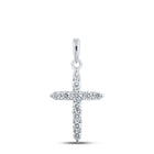 Radiant Reflections: 10kt White Gold Womens Round Diamond Cross Pendant 1/5 Cttw Top view from the 10Kt White Gold Womens Round Diamond Cross Pendant 1 5 Cttwpin211996 collection by Splendid Jewellery