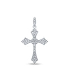 Radiant Sparkle Diamond Cross Pendant | 10kt White Gold Women's Round Diamond Cross Pendant 1/5 Cttw | Splendid Jewellery Top view from the 10Kt White Gold Womens Round Diamond Cross Pendant 1 5 Cttwpin211991 collection by Splendid Jewellery