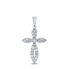 Radiant Spirit Diamond Cross Pendant Top view from the 10Kt White Gold Womens Round Diamond Faith Cross Pendant 1 6 Cttwpin249620 collection by Splendid Jewellery
