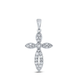 Radiant Spirit Diamond Cross Pendant Top view from the 10Kt White Gold Womens Round Diamond Faith Cross Pendant 1 6 Cttwpin249620 collection by Splendid Jewellery