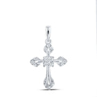 Radiant Reflections: 10kt White Gold Diamond Cross Pendant 1/6 Cttw Top view from the 10Kt White Gold Womens Round Diamond Cross Pendant 1 6 Cttwpin211634 collection by Splendid Jewellery