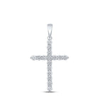 Radiant Elegance: 10kt White Gold Womens Round Diamond Cross Pendant 2 Cttw Top view from the 10Kt White Gold Womens Round Diamond Cross Pendant 2 Cttwpin218720 collection by Splendid Jewellery