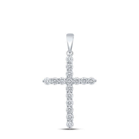 Radiant Elegance: 10kt White Gold Womens Round Diamond Cross Pendant 2 Cttw Top view from the 10Kt White Gold Womens Round Diamond Cross Pendant 2 Cttwpin218720 collection by Splendid Jewellery