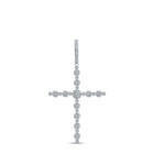 10kt White Gold Sparkling Diamond Cross Pendant - A Symbol of Elegance and Faith Top view from the 10Kt White Gold Womens Round Diamond Cross Pendant 3 4 Cttwpin218807 collection by Splendid Jewellery