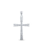 Radiant Devotion: 10kt White Gold Womens Round Diamond Cross Pendant 3/8 Cttw Top view from the 10Kt White Gold Womens Round Diamond Cross Pendant 3 8 Cttwpin211968 collection by Splendid Jewellery