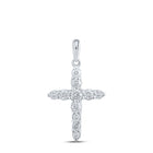Radiant Devotion Diamond Cross Pendant Top view from the 10Kt White Gold Womens Round Diamond Cross Pendant 3 8 Cttwpin211620 collection by Splendid Jewellery
