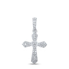 Radiant Love Diamond Cross Pendant Top view from the 10Kt White Gold Womens Round Diamond Heart Cross Pendant 1 5 Cttwpin211047 collection by Splendid Jewellery