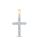 10kt Yellow Gold Divine Brilliance Diamond Cross Pendant product  Top View from Splendid Jewellery