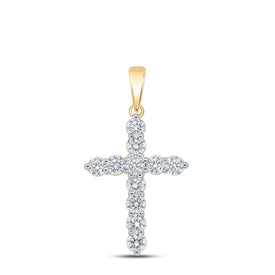 10kt Yellow Gold Divine Brilliance Diamond Cross Pendant product  Top View from Splendid Jewellery