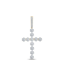 Load image into Gallery viewer, Radiant Elegance: 10kt Yellow Gold Diamond Cross Pendant product  Top View from Splendid Jewellery