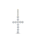Radiant Elegance: 10kt Yellow Gold Diamond Cross Pendant product  Top View from Splendid Jewellery