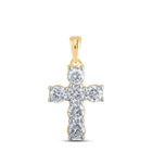 10kt Yellow Gold Radiant Diamond Cross Pendant: A Timeless Symbol of Faith and Elegance product  Top View from Splendid Jewellery