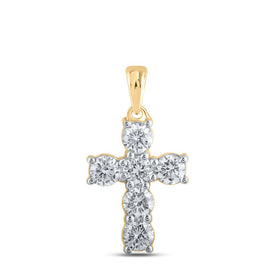 10kt Yellow Gold Radiant Diamond Cross Pendant: A Timeless Symbol of Faith and Elegance product  Top View from Splendid Jewellery