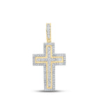 Radiant Reflections: 10kt Yellow Gold Diamond Cross Pendant product  Top View from Splendid Jewellery