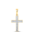 Radiant Faith: 10kt Yellow Gold Diamond Cross Pendant product  Top View from Splendid Jewellery