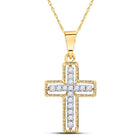 Radiant Spirit: 10kt Yellow Gold Diamond Cross Pendant product  Top View from Splendid Jewellery