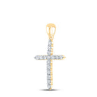 Radiant Faith: 10kt Yellow Gold Diamond Cross Pendant product Side View from Splendid Jewellery
