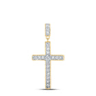 Radiant Faith: 10kt Yellow Gold Diamond Cross Pendant product  Top View from Splendid Jewellery