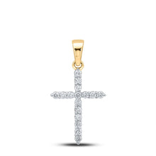 Load image into Gallery viewer, Radiant Faith Diamond Cross Pendant product  Top View from Splendid Jewellery