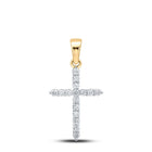 Radiant Faith: 10kt Yellow Gold Diamond Cross Pendant product  Top View from Splendid Jewellery