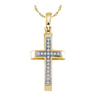Radiant Gold and Diamond Cross Pendant - A Dazzling Symbol of Elegance and Grace product  Top View from Splendid Jewellery
