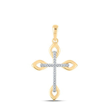 Load image into Gallery viewer, Radiant Faith Diamond Cross Pendant product  Top View from Splendid Jewellery
