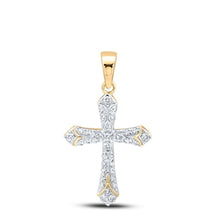 Load image into Gallery viewer, Radiant Faith Diamond Cross Pendant product  Top View from Splendid Jewellery