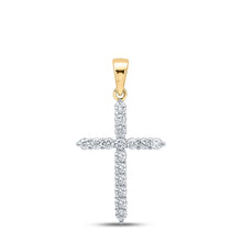 Load image into Gallery viewer, Radiant Grace Diamond Cross Pendant product  Top View from Splendid Jewellery