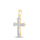 Radiant Faith: 10kt Yellow Gold Diamond Cross Pendant product Side View from Splendid Jewellery