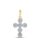 Radiant Faith Diamond Cross Pendant | 10kt Yellow Gold Womens Round Diamond Cross Pendant 1/4 Cttw | Splendid Jewellery product  Top View from Splendid Jewellery