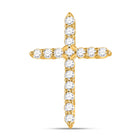 10kt Yellow Gold Diamond Cross Pendant: A Radiant Symbol of Faith and Elegance product  Top View from Splendid Jewellery