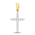 Radiant Faith: 10kt Yellow Gold Diamond Cross Pendant product  Top View from Splendid Jewellery