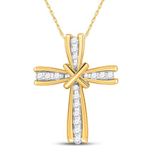 Load image into Gallery viewer, Radiant Spirit Diamond Cross Pendant product  Top View from Splendid Jewellery