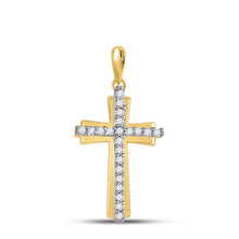 Load image into Gallery viewer, Radiant Faith Diamond Cross Pendant product  Top View from Splendid Jewellery