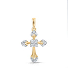 10kt Yellow Gold Diamond Cross Pendant: A Radiant Symbol of Elegance and Faith product  Top View from Splendid Jewellery