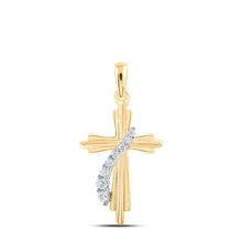 Load image into Gallery viewer, Radiant Faith Diamond Cross Pendant product  Top View from Splendid Jewellery