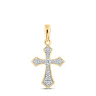 10kt Yellow Gold Radiant Diamond Cross Pendant product  Top View from Splendid Jewellery